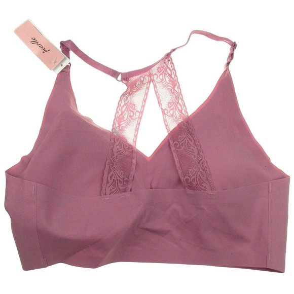 Pearlle Pink Bra Bikini Panties Set Small Pullover Seemless Padded Lace Wirefree - Picture 4 of 4